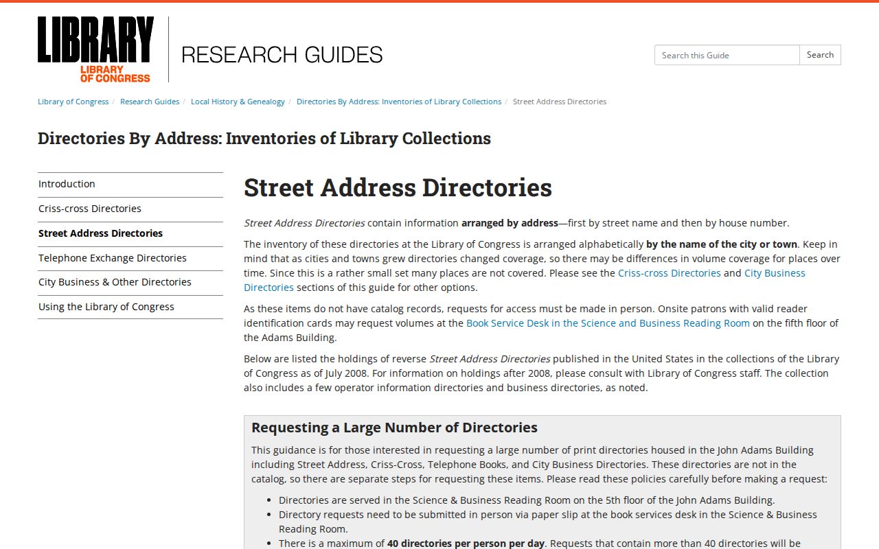 Wasco city directory Library of Congress street address guide