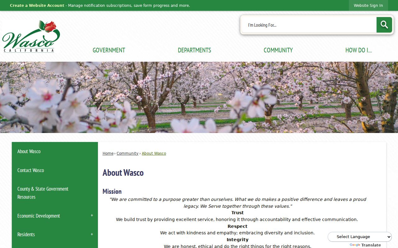 Wasco city directory local history and Historical Society
