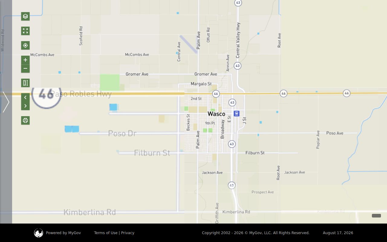 Wasco street directory MyGov parcel map search